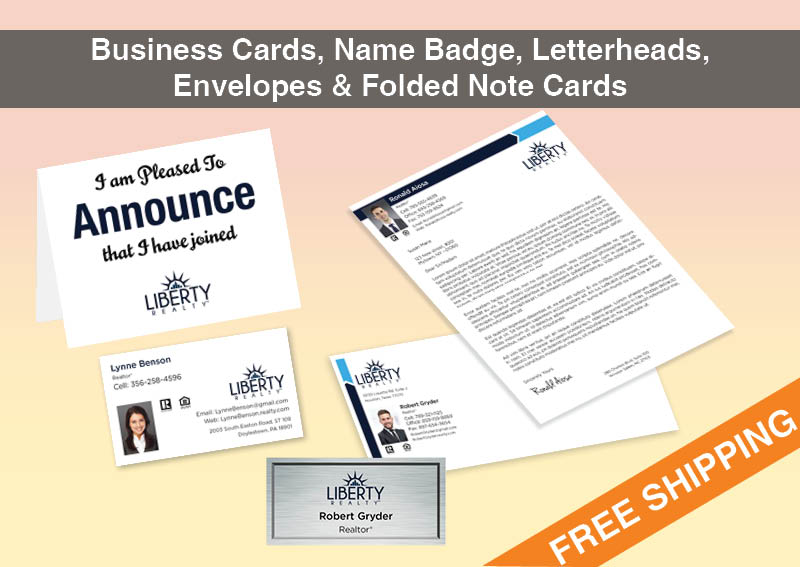 Liberty Realty Real Estate BC Agent Package - Liberty Realty approved vendor personalized business cards| BestPrintBuy.com