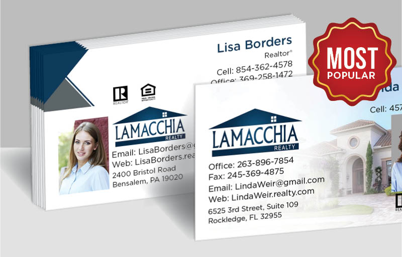 Lamacchia Realty Real Estate Standard Business Cards - Standard & Rounded Corner Business Cards for Realtors | BestPrintBuy.com