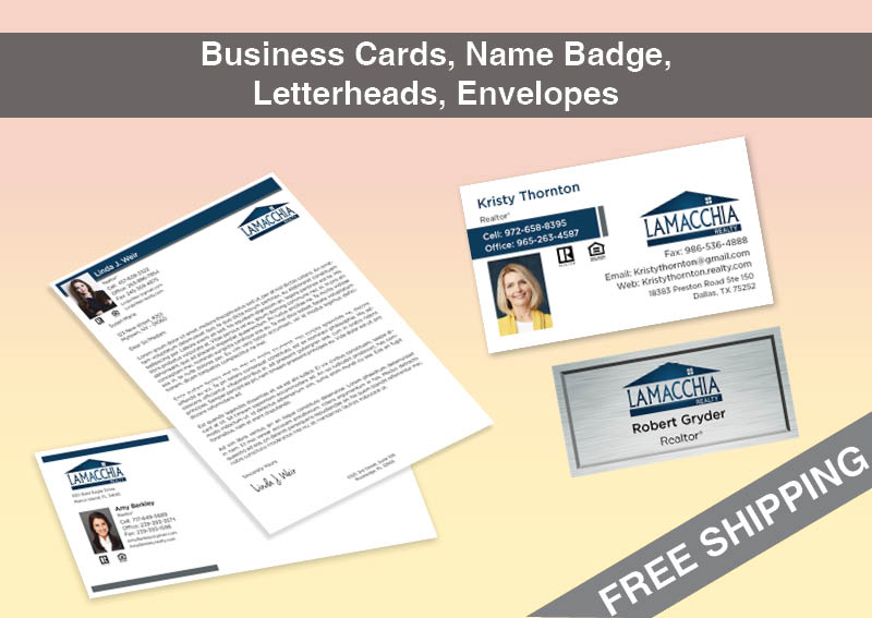 Lamacchia Realty Real Estate Bronze Agent Package - Lamacchia Realty approved vendor personalized business cards, letterhead, envelopes and note cards | BestPrintBuy.com