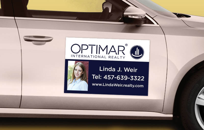 Optimar International Real Estate 12 x 18 with Photo Car Magnets - Custom car magnets for realtors | BestPrintBuy.com