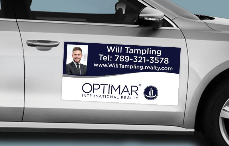 Optimar International Real Estate 12 x 24 with Photo Car Magnets - Custom car magnets for realtors | BestPrintBuy.com