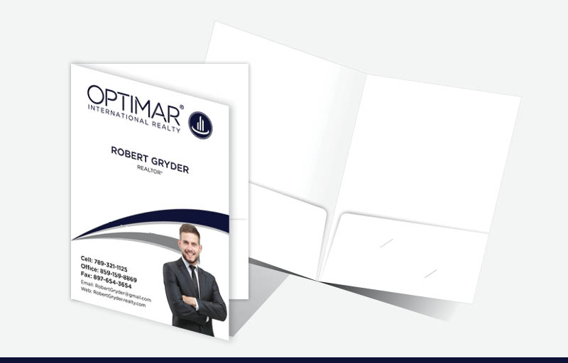 Optimar International Real Estate Econo Presentation Folders - Econo Presentation Folders | BestPrintBuy.com