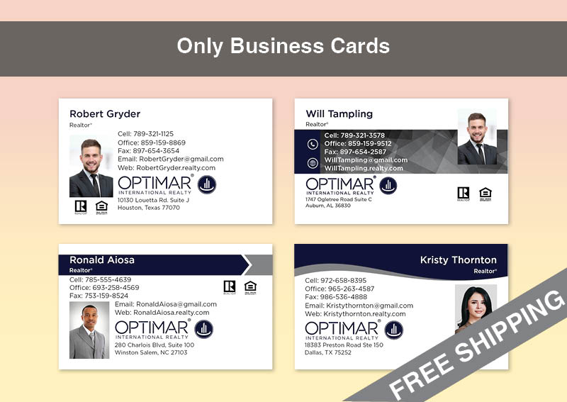 Optimar International Real Estate Gold Agent Package - Optimar International approved vendor personalized business cards, letterhead, envelopes and note cards | BestPrintBuy.com