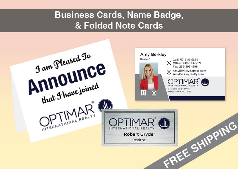 Optimar International Real Estate BC Agent Package - Optimar International approved vendor personalized business cards| BestPrintBuy.com
