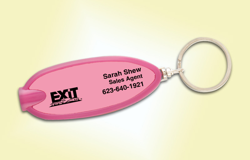 Exit Realty Real Estate Oval Flashlight Key Tag - Exit Realty approved vendor personalized realtor flashlight key chain promotional products | BestPrintBuy.com