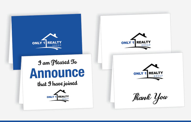 Only 1 Realty Group Real Estate Blank Folded Note Cards -  stationery | BestPrintBuy.com