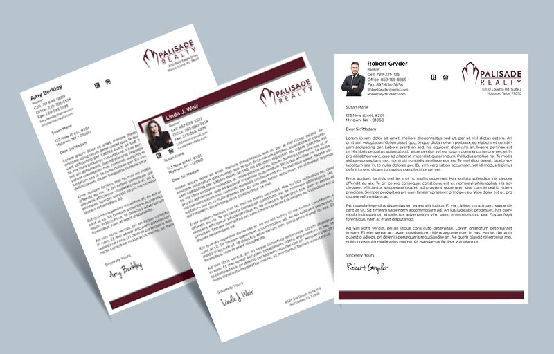 Palisade Realty Real Estate Letterheads - Custom Letterhead Stationery for Realtors | BestPrintBuy.com