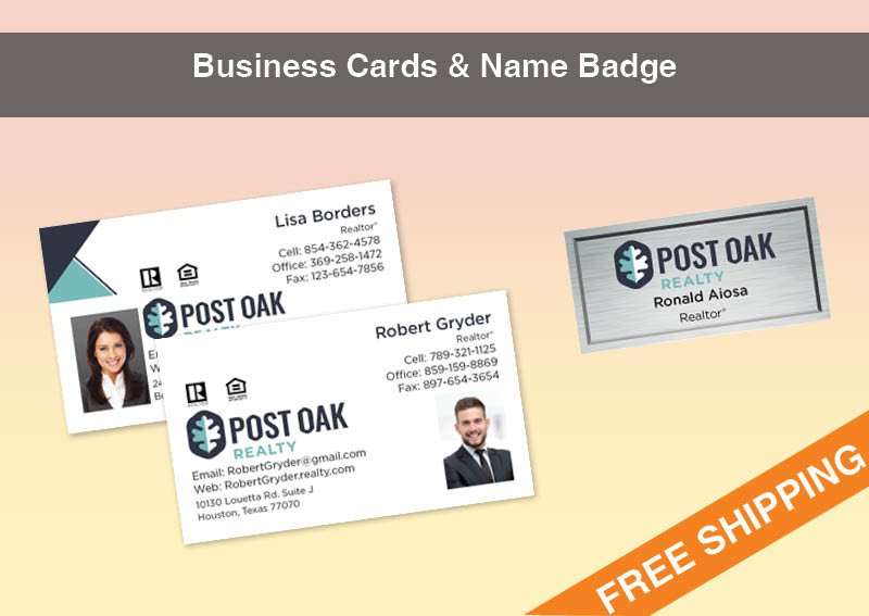 Post Oak Realty Real Estate Silver Agent Package - Post Oak Realty approved vendor personalized business cards, letterhead, envelopes and note cards | BestPrintBuy.com