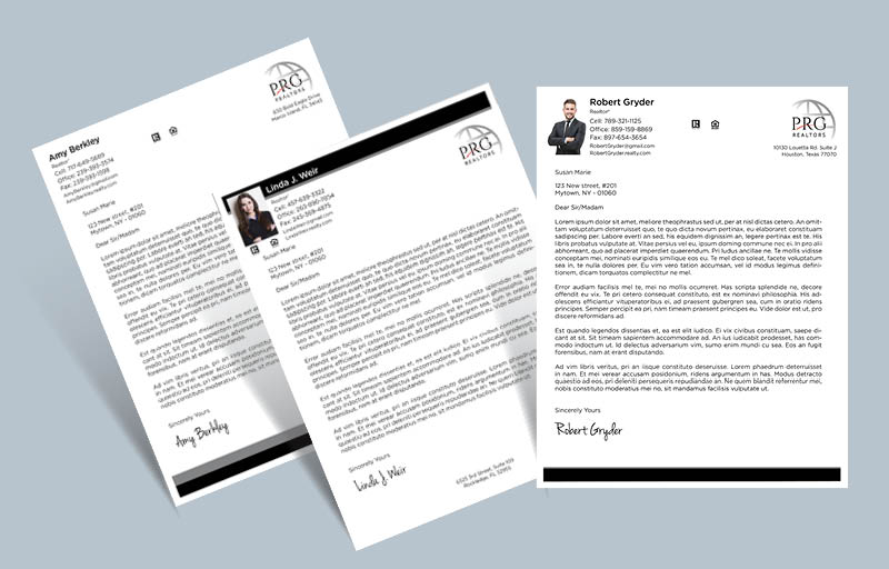 PRG Realtors Real Estate Letterheads - Custom Letterhead Stationery for Realtors | BestPrintBuy.com