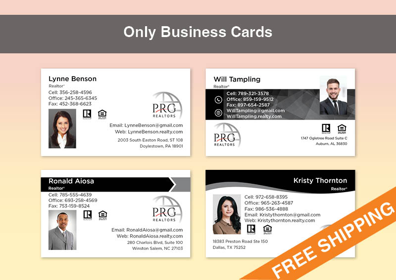 PRG Realtors Real Estate Gold Agent Package - PRG Realtors approved vendor personalized business cards, letterhead, envelopes and note cards | BestPrintBuy.com