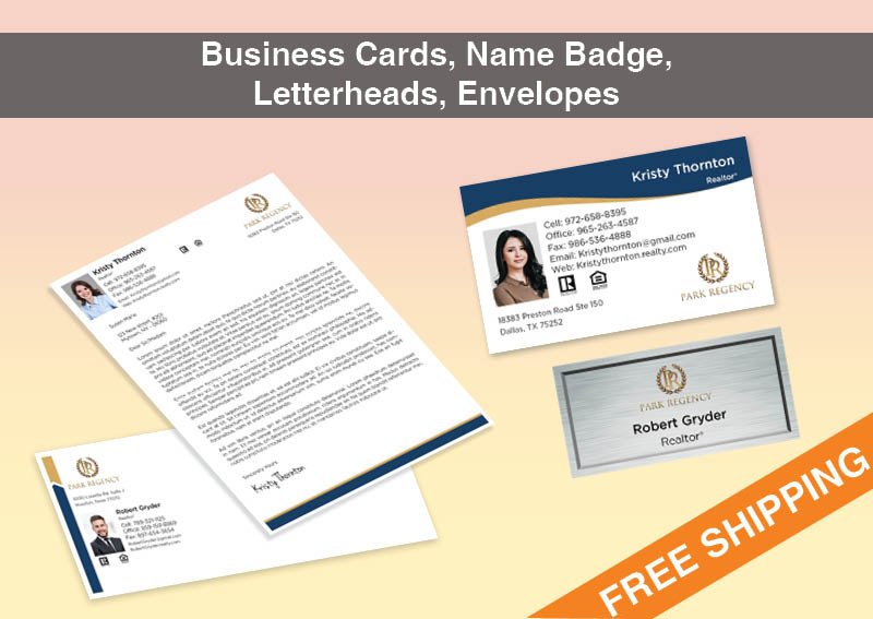 Park Regency Real Estate Bronze Agent Package - Park Regency approved vendor personalized business cards, letterhead, envelopes and note cards | BestPrintBuy.com