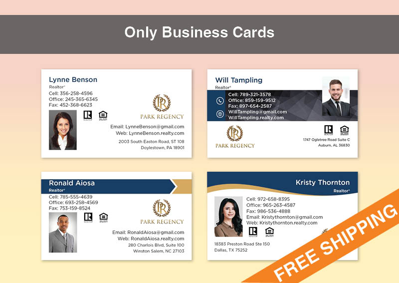Park Regency Real Estate Gold Agent Package - Park Regency approved vendor personalized business cards, letterhead, envelopes and note cards | BestPrintBuy.com