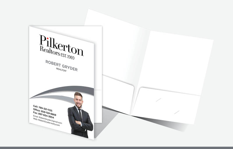 Pilkerton Realtors Econo Presentation Folders - custom folders | BestPrintBuy.com