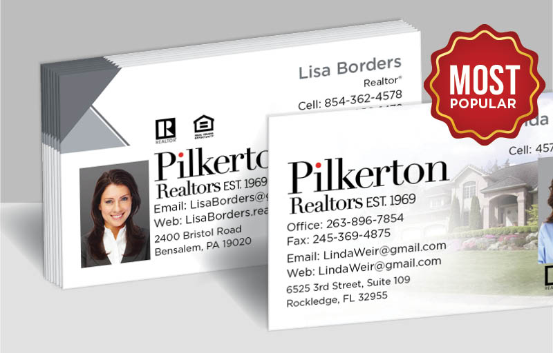Pilkerton Realtors Real Estate Standard Business Cards - Standard & Rounded Corner Business Cards for Realtors | BestPrintBuy.com