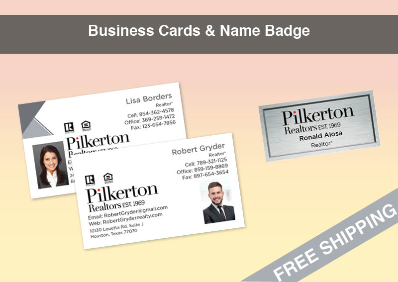 Pilkerton Realtors Real Estate Silver Agent Package - Pilkerton Realtors approved vendor personalized business cards, letterhead, envelopes and note cards | BestPrintBuy.com