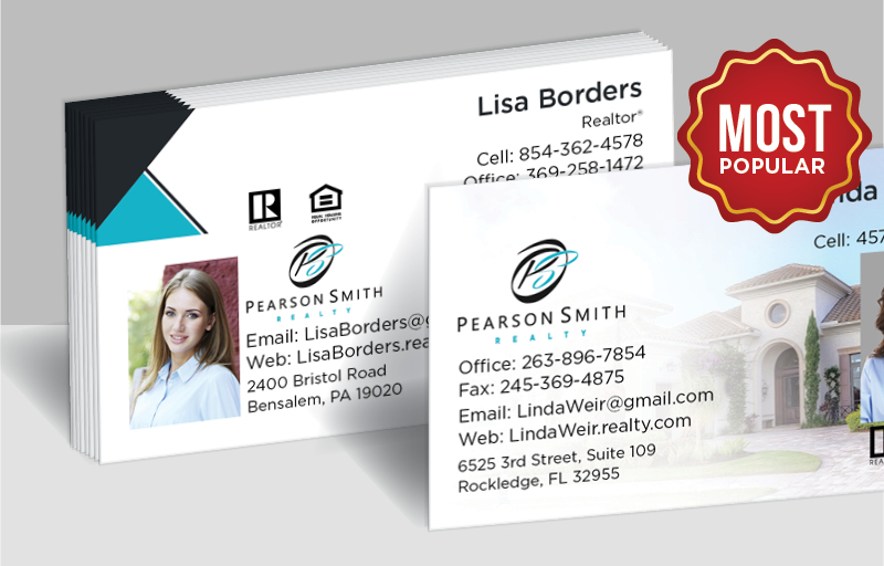 Pearson Smith Realty Real Estate Standard Business Cards - Standard & Rounded Corner Business Cards for Realtors | BestPrintBuy.com