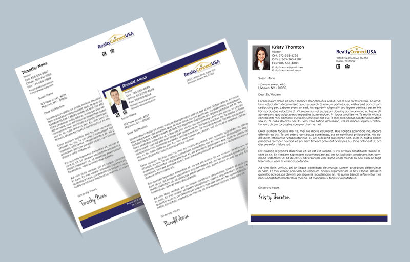 Realty Connect USA Real Estate Letterheads - Custom Letterhead Stationery for Realtors | BestPrintBuy.com