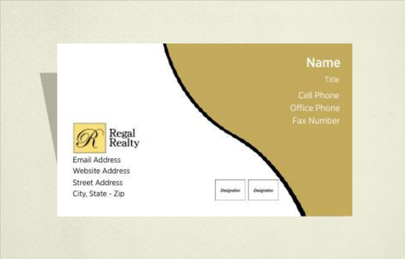 Regal Realty Real Estate Ultra Thick Business Cards Without Photo - Regal Realty  - Luxury, Thick Stock Business Cards with a Matte Finish for Realtors | BestPrintBuy.com