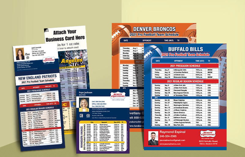 Realty Executives Real Estate Sports Schedules, Baseball & Football
