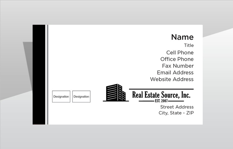 Real Estate Source Inc Real Estate Ultra Thick Business Cards With Photo - Real Estate Source Inc - Luxury, Thick Stock Business Cards with a Matte Finish for Realtors | BestPrintBuy.com