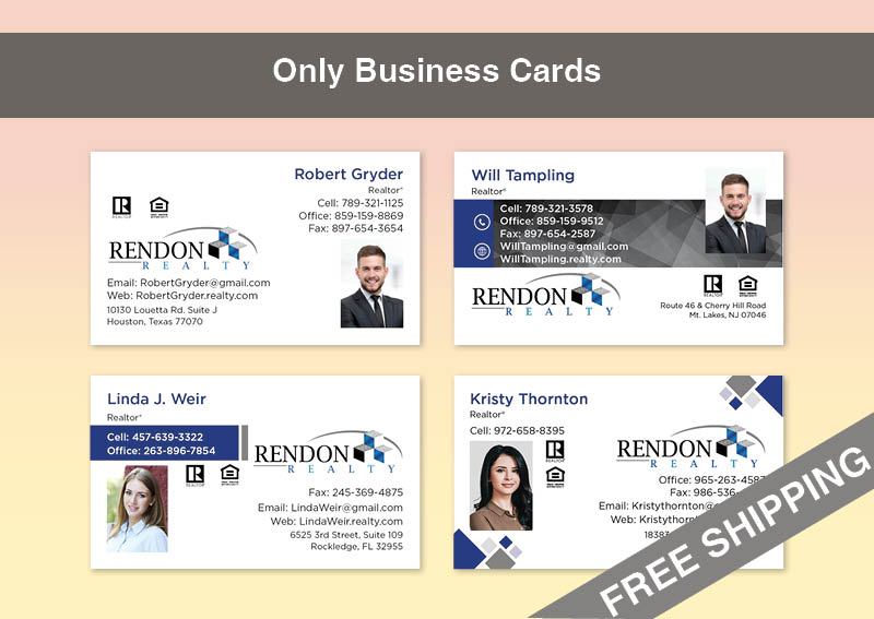 Rendon Realty Real Estate Gold Agent Package - Rendon Realty approved vendor personalized business cards, letterhead, envelopes and note cards | BestPrintBuy.com