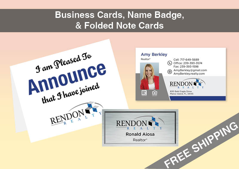 Rendon Realty Real Estate BC Agent Package - Rendon Realty approved vendor personalized business cards| BestPrintBuy.com