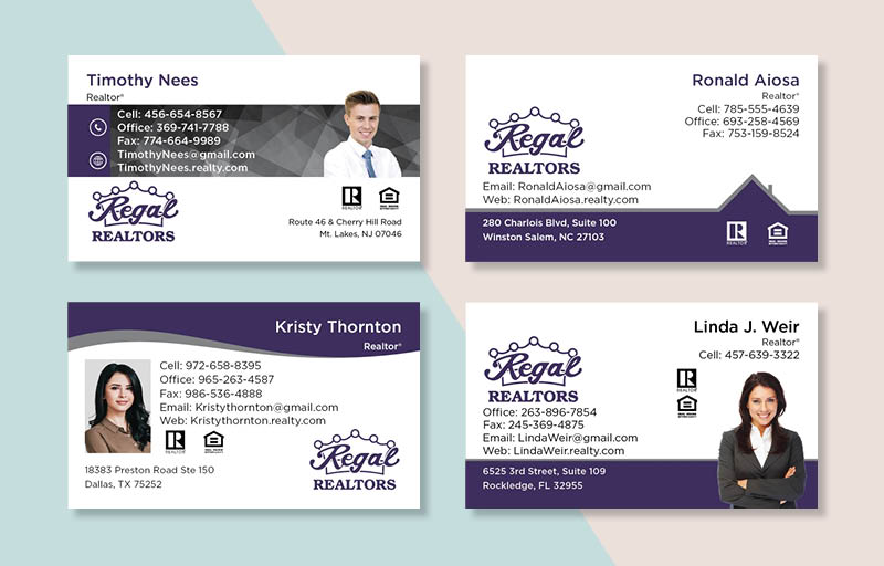 Regal Realtors Real Estate Business Card Magnets - magnets with photo and contact info | BestPrintBuy.com