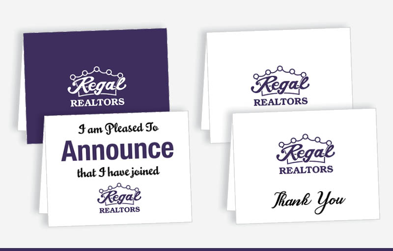 Regal Realtors Real Estate Blank Folded Note Cards -  stationery | BestPrintBuy.com