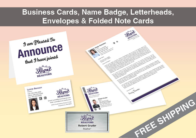 Regal Realtors Real Estate BC Agent Package - Regal Realtors approved vendor personalized business cards| BestPrintBuy.com