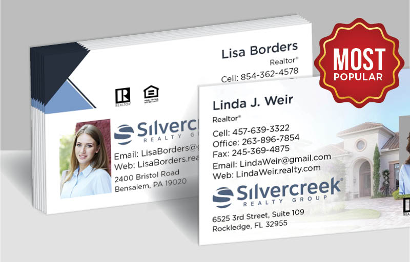 Silvercreek Realty Group Real Estate Standard Business Cards - Standard & Rounded Corner Business Cards for Realtors | BestPrintBuy.com