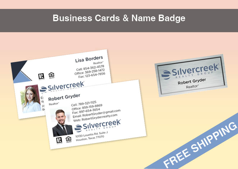 Silvercreek Realty Group Real Estate Silver Agent Package - Silvercreek Realty Group approved vendor personalized business cards, letterhead, envelopes and note cards | BestPrintBuy.com