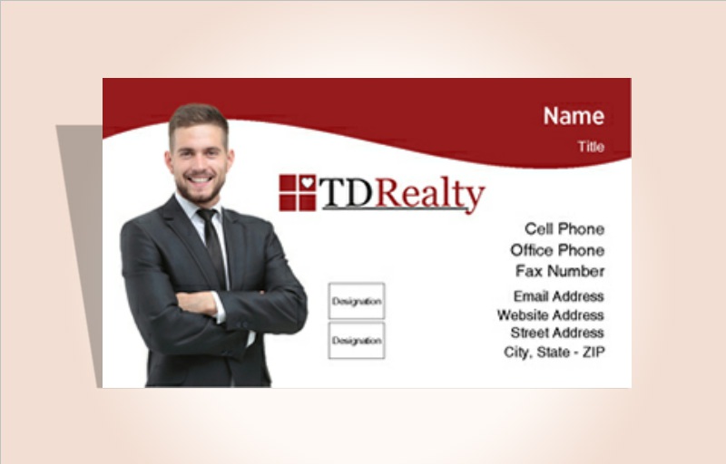 TDRealty Real Estate Silhouette Business Card Labels - TDRealty marketing materials | BestPrintBuy.com