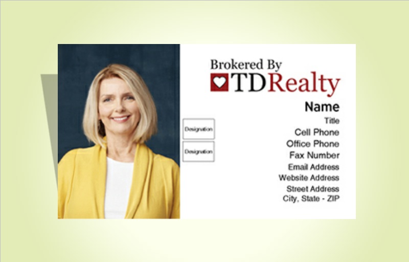 TDRealty Real Estate Business Card Labels With Photo - TDRealty marketing materials | BestPrintBuy.com