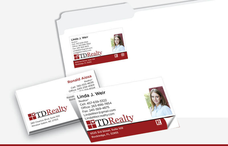 TDRealty Real Estate Business Card Labels - TDRealty  personalized stickers with contact info | BestPrintBuy.com