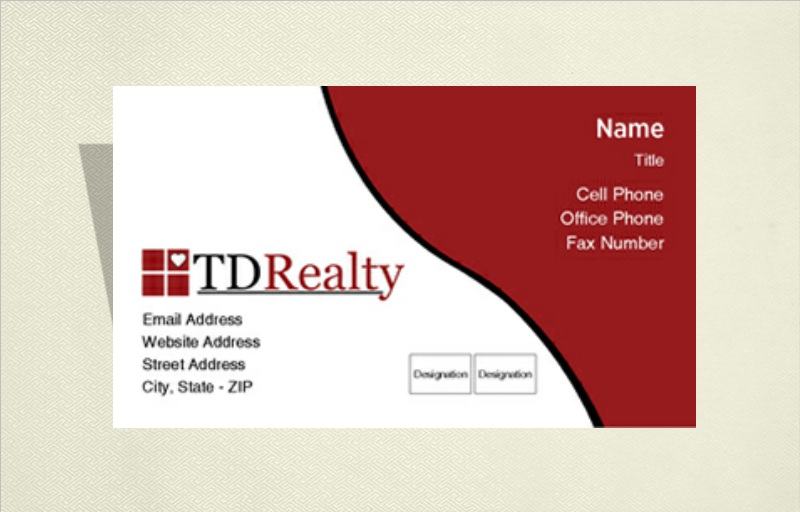 TDRealty Real Estate Ultra Thick Business Cards Without Photo - TDRealty  - Luxury, Thick Stock Business Cards with a Matte Finish for Realtors | BestPrintBuy.com