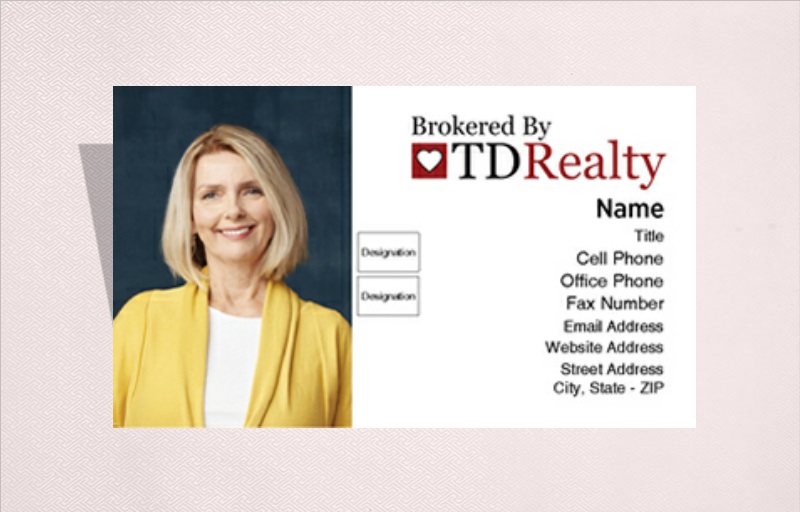 TDRealty Real Estate Ultra Thick Business Cards With Photo - TDRealty - Luxury, Thick Stock Business Cards with a Matte Finish for Realtors | BestPrintBuy.com