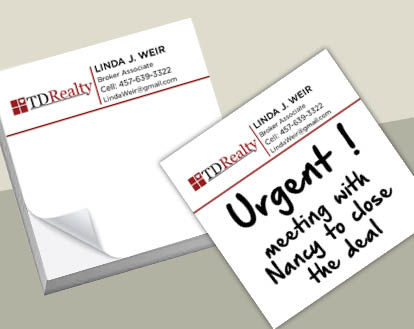TDRealty Real Estate Sticky Notes - TDRealty personalized stationery products | BestPrintBuy.com