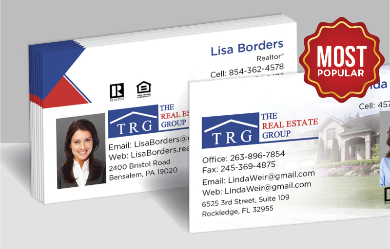 The Real Estate Group Real Estate Standard Business Cards - Standard & Rounded Corner Business Cards for Realtors | BestPrintBuy.com