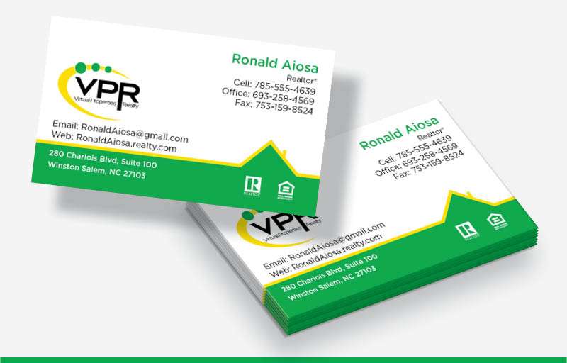 Virtual Properties Realty Real Estate Business Cards Without Photo - Virtual Properties Realty  marketing materials | BestPrintBuy.com
