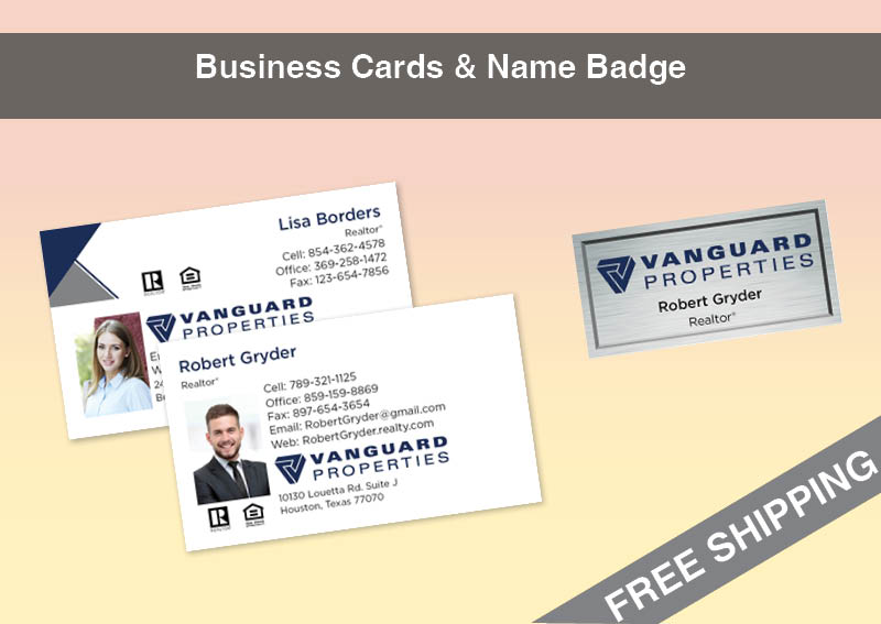 Vanguard Properties Real Estate Silver Agent Package - Vanguard Properties approved vendor personalized business cards, letterhead, envelopes and note cards | BestPrintBuy.com
