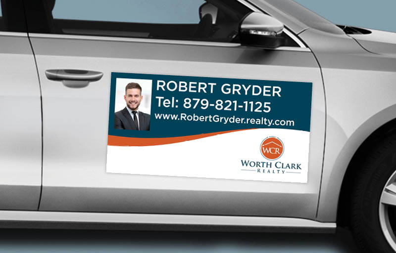 Worth Clark Realty Real Estate 12 x 24 with Photo Car Magnets - Custom car magnets for realtors | BestPrintBuy.com