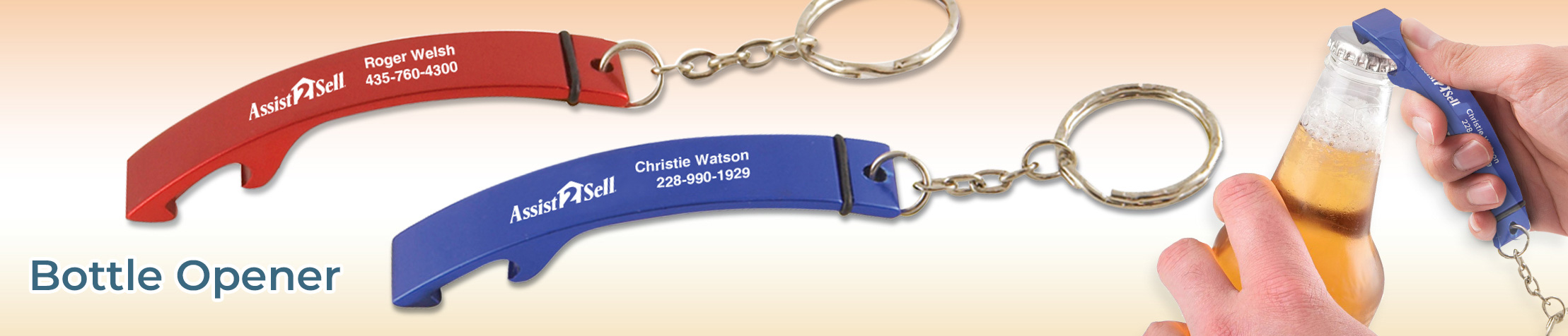 Assit2Sell Real Estate Bottle Opener - Assit2Sell Real Estate personalized realtor promotional products | BestPrintBuy.com