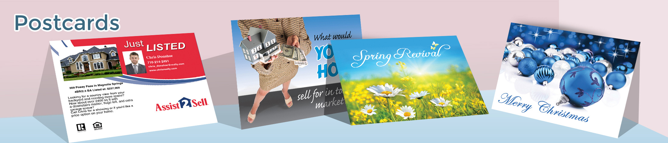 Assit2Sell Real Estate Postcards - A2S postcard templates and direct mail postcard mailing services | BestPrintBuy.com