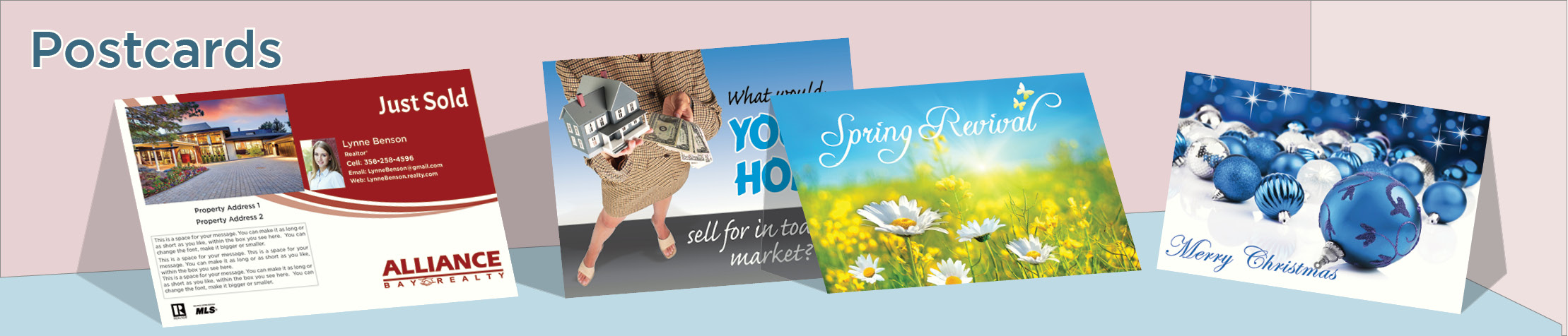 Alliance Bay Realty Real Estate Postcards - ABR postcard templates and direct mail postcard mailing services | BestPrintBuy.com
