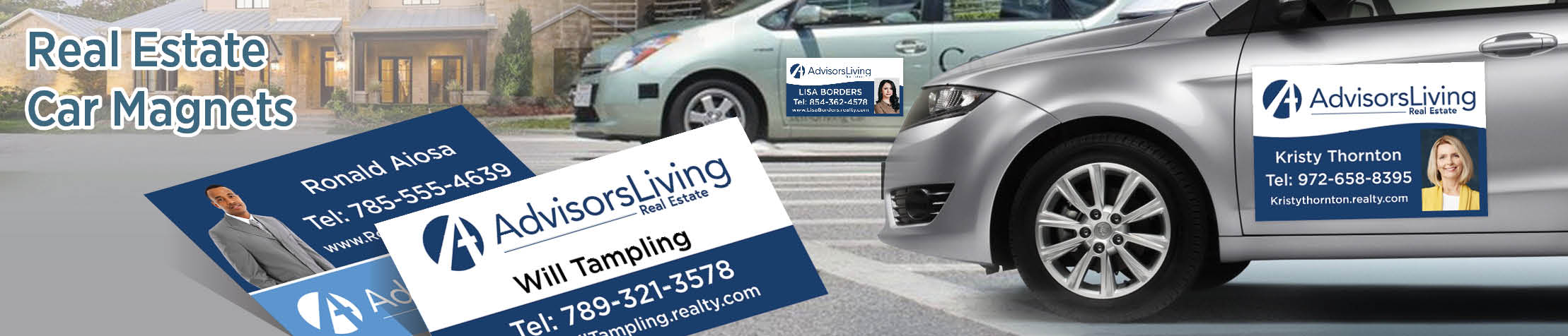 Advisors Living Real Estate Car Magnets - Custom car magnets for realtors, with or without photo | BestPrintBuy.com
