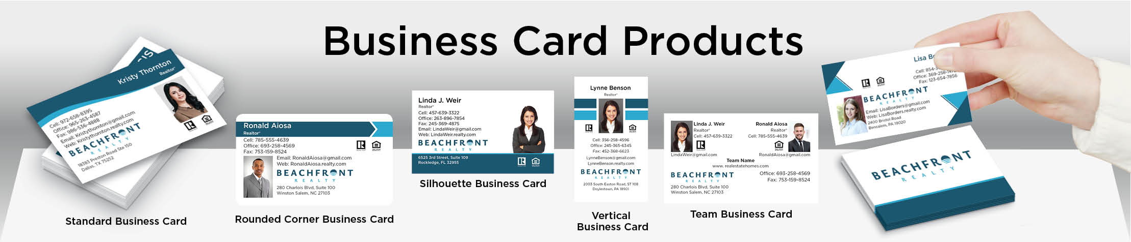 BeachFront Realty Real Estate Business Card Products - BeachFront Realty  - Unique, Custom Business Cards Printed on Quality Stock with Creative Designs for Realtors | BestPrintBuy.com