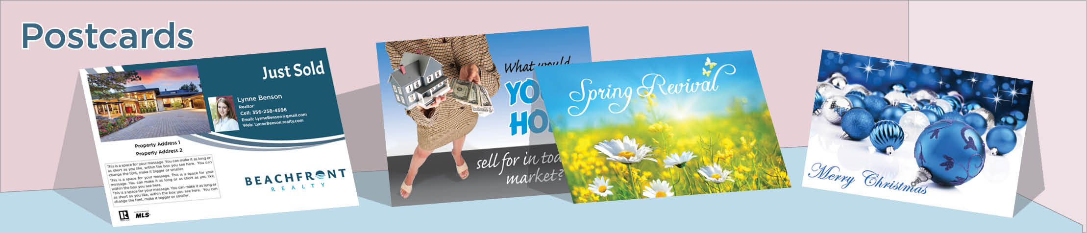 BeachFront Realty Real Estate Postcards - BFR postcard templates and direct mail postcard mailing services | BestPrintBuy.com