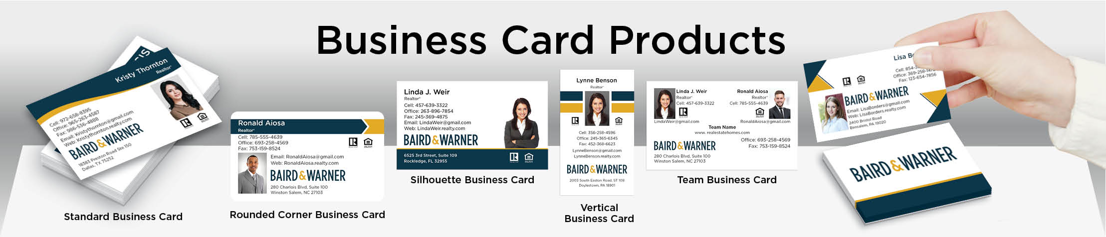 Baird & Warner Real Estate Business Card Products - Baird & Warner  - Unique, Custom Business Cards Printed on Quality Stock with Creative Designs for Realtors | BestPrintBuy.com