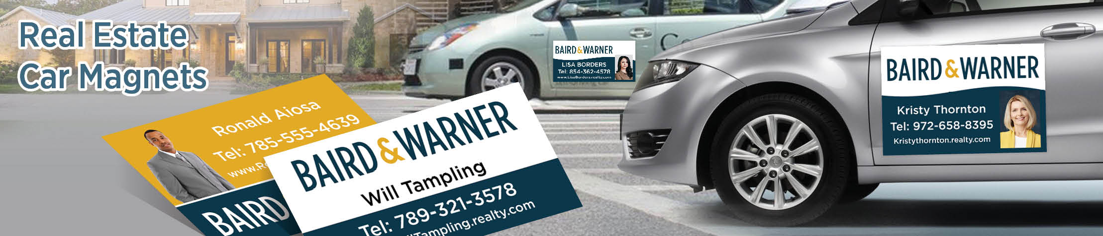 Baird & Warner Real Estate Car Magnets - Custom car magnets for realtors, with or without photo | BestPrintBuy.com