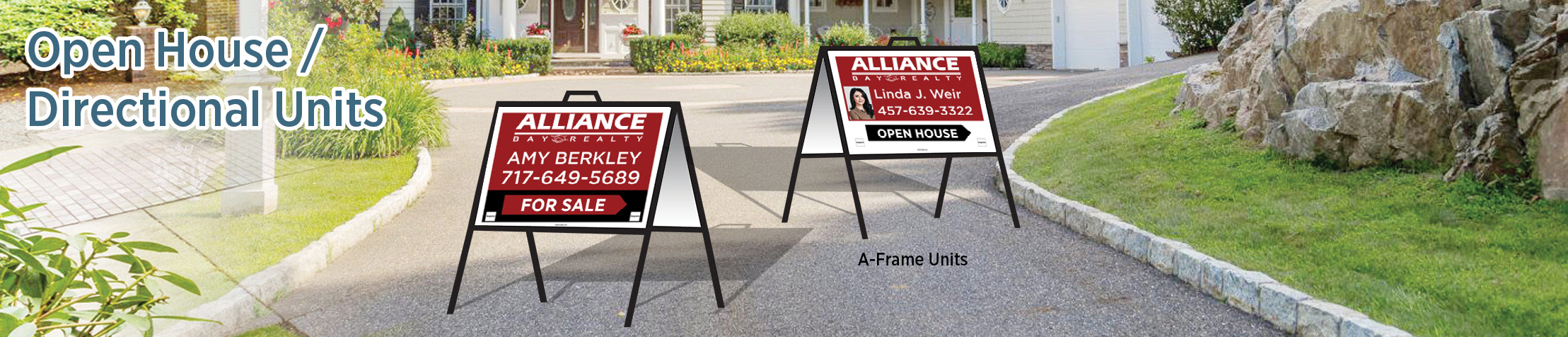 Alliance Bay Realty Real Estate Open House/Directional Units - ABR directional real estate signs | BestPrintBuy.com